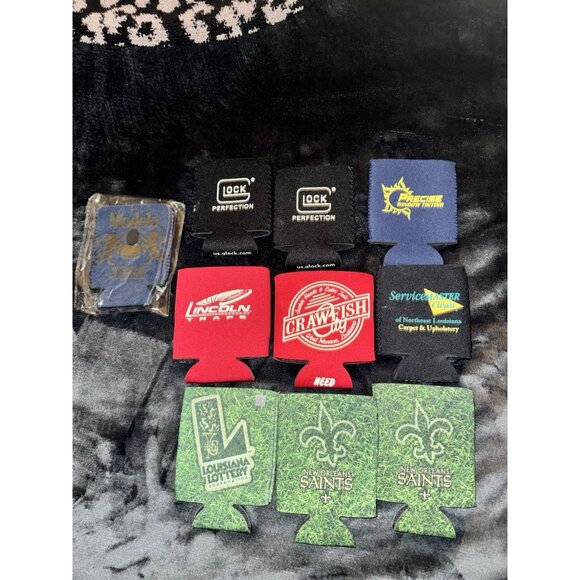 Other - 10 Piece Lot Of Beer Soda Can Koozie Lot Glock New Orleans Saints Modelo